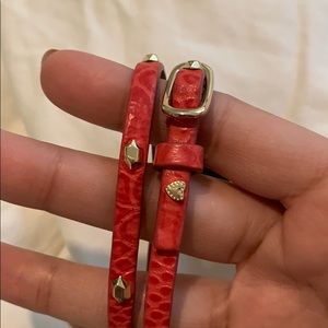 Stella and dot red leather bracelet